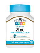 21st Century Zinc Plus Vitamins C & B-6 Chewable 90 Tablets