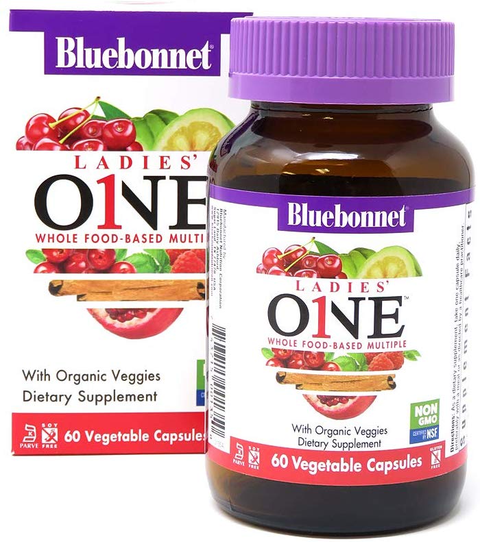 Bluebonnet Nutrition Ladies One Whole Food-Based Multiple 60 Vegetable Capsules