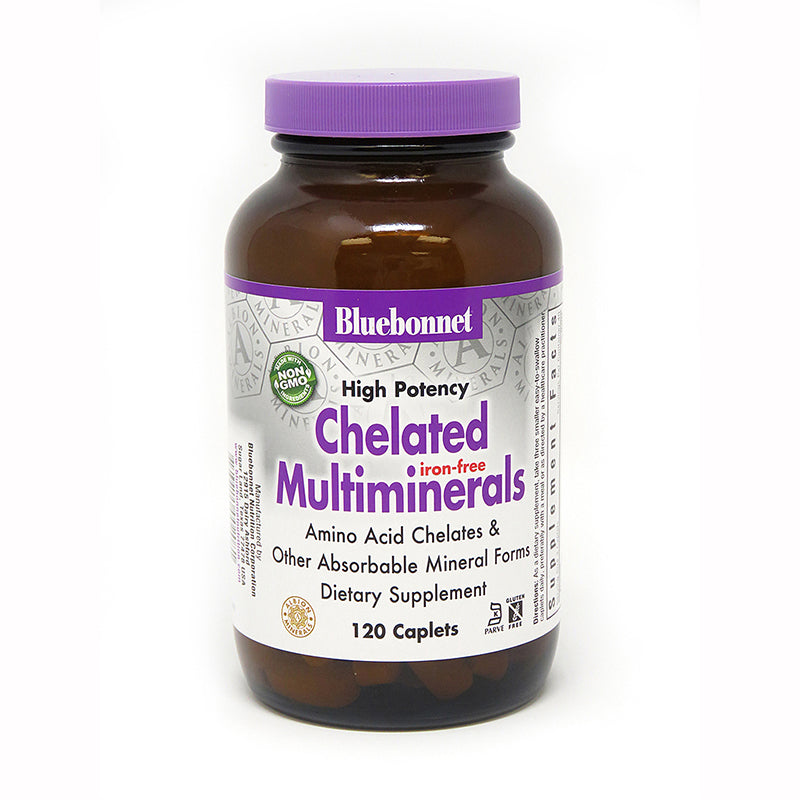 Bluebonnet Nutrition Chelated Multiminerals Iron Free 120 Caplets