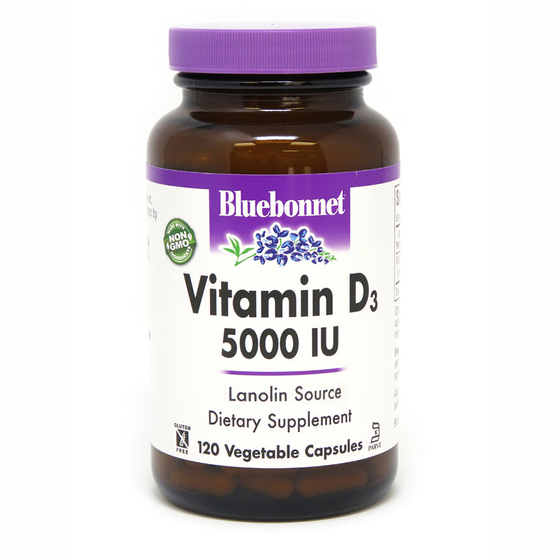 Bluebonnet Nutrition Vitamin D3 5,000 IU 120 Veg Capsules