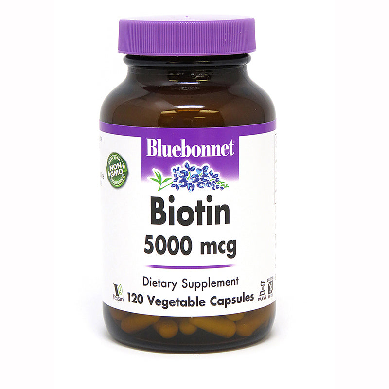 Bluebonnet Nutrition Biotin 5,000 mcg 120 Veg Capsules