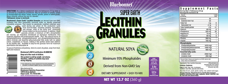 Bluebonnet Nutrition Super Earth Lecithin Granules 12.7 oz