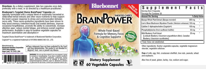 Bluebonnet Nutrition BrainPower 60 Veg Capsules