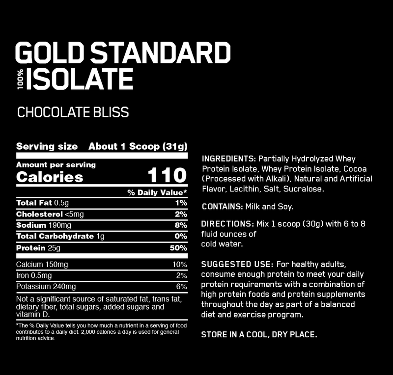 Optimum Nutrition Gold Standard 100% Isolate Chocolate Bliss 3 lb