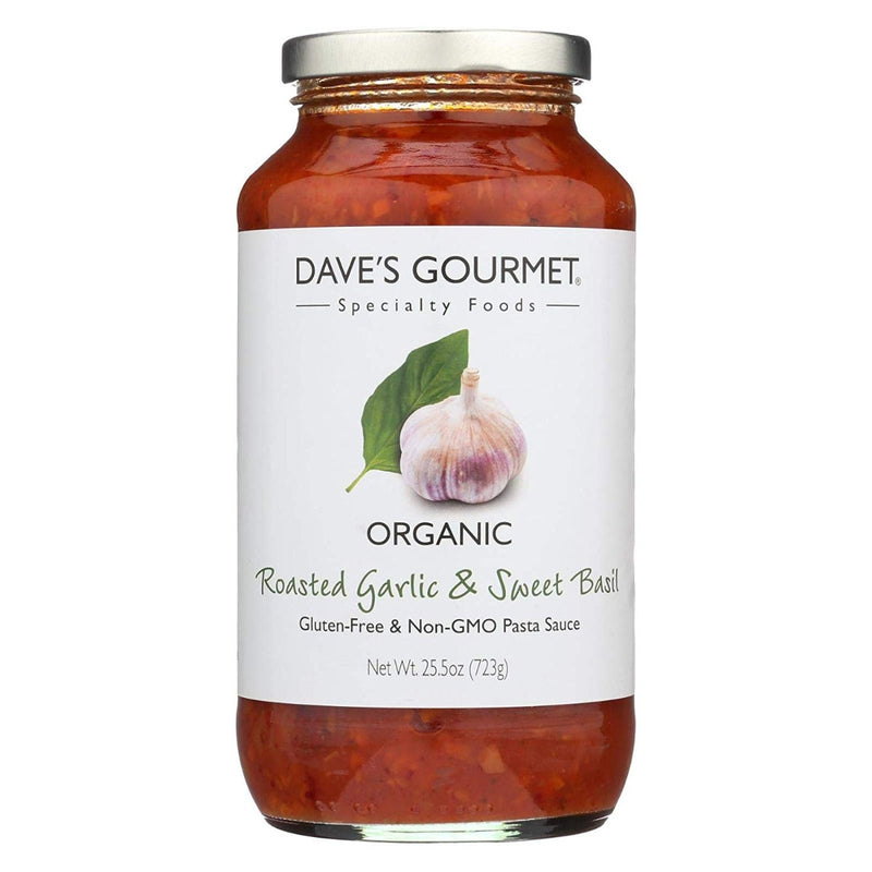 Dave's Gourmet Organic Roasted Garlic & Sweet Basil  Pasta Sauce 25.5 oz