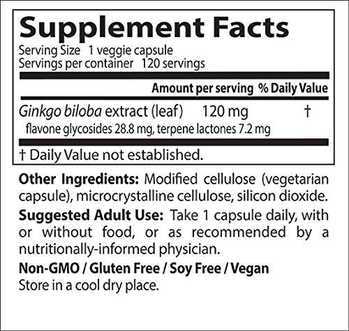 Doctor's BEST Extra Strength Ginkgo 120 mg 120 Veg Capsules