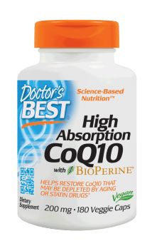Doctor's Best High Absorption CoQ10 with BioPerine 200 mg 180 Veg Capsules