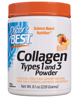 Doctor's BEST Collagen Types 1&3 Powder Peach Flavored 8.1 oz