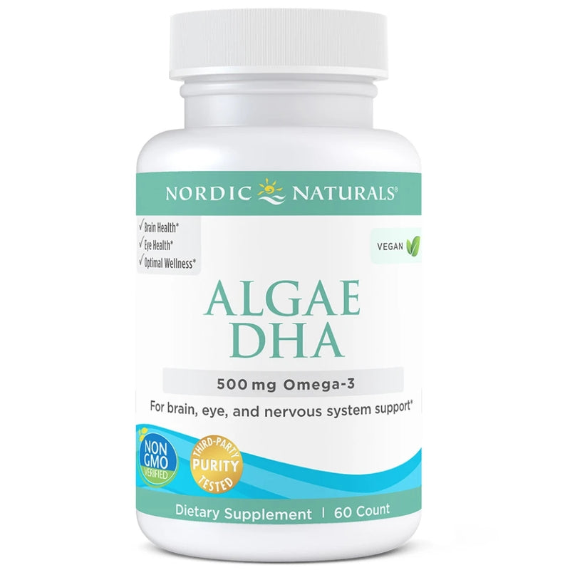 Nordic Naturals Algae DHA 500 mg Omega-3 60 Softgels