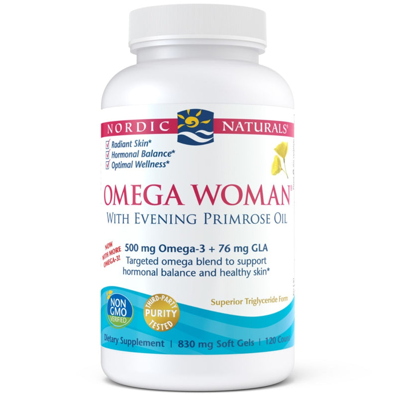 Nordic Naturals Omega Woman Evening Primrose Oil Blend 500 mg 120 Softgels