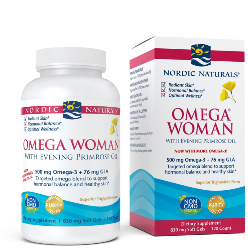 Nordic Naturals Omega Woman Evening Primrose Oil Blend 500 mg 120 Softgels