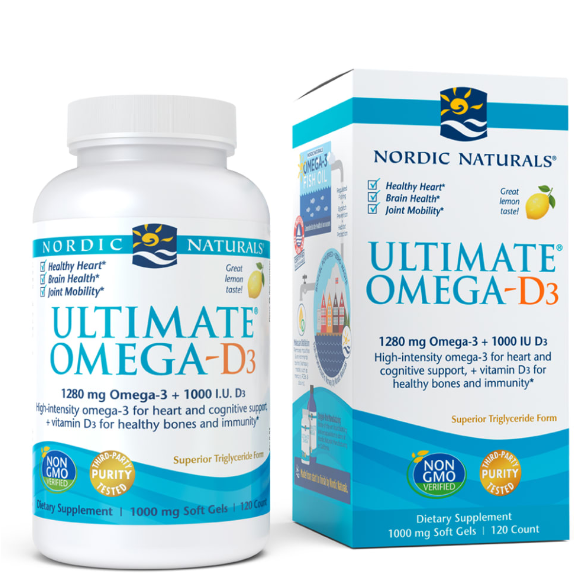 Nordic Naturals Ultimate Omega-D3 1,280 mg 120 Softgels