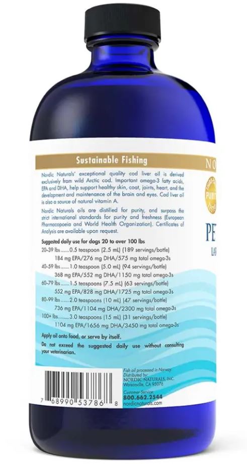 Nordic Naturals Omega-3 Pet Large to Very Large Breed Dogs & Multi Dog Households 16 fl oz