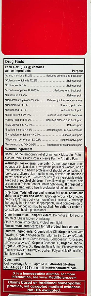 MediNatura T-Relief Pain Relief Ointment 3.53 oz