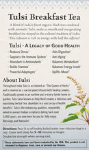 Organic India Tulsi Tea India Breakfast 18 Infusion Bags 1.08 oz