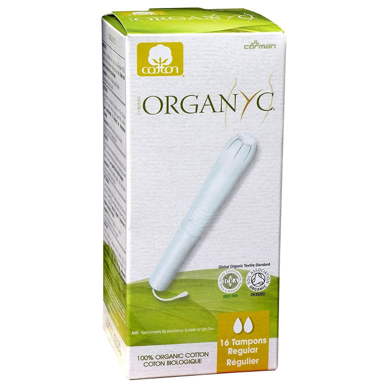 Organyc Regular Organic Cotton Cardboard Applicator Tampons 16 Tampons
