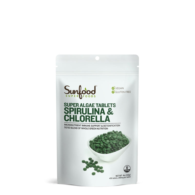 Sunfood Super Algae Tablets Spirulina & Chlorella 4 oz