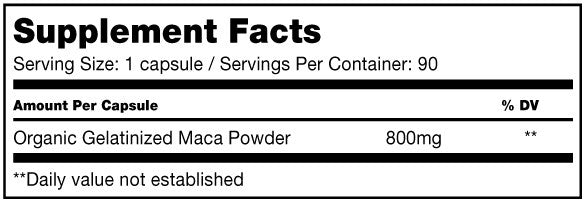 Sunfood Gelatinized Maca Capsules 800 mg 90 Capsules