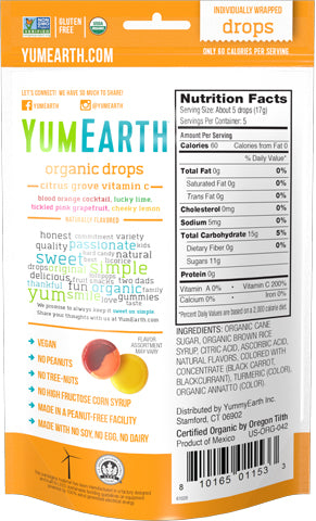 Yum Earth Organic Citrus Grove Vitamin C Drops 3.3 oz