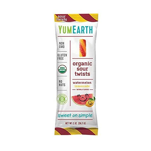 Yum Earth Organic Sour Twists Watermelon Lemonade 2 oz