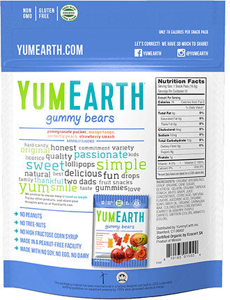 Yum Earth Gummy Bears Assorted 5 Packs
