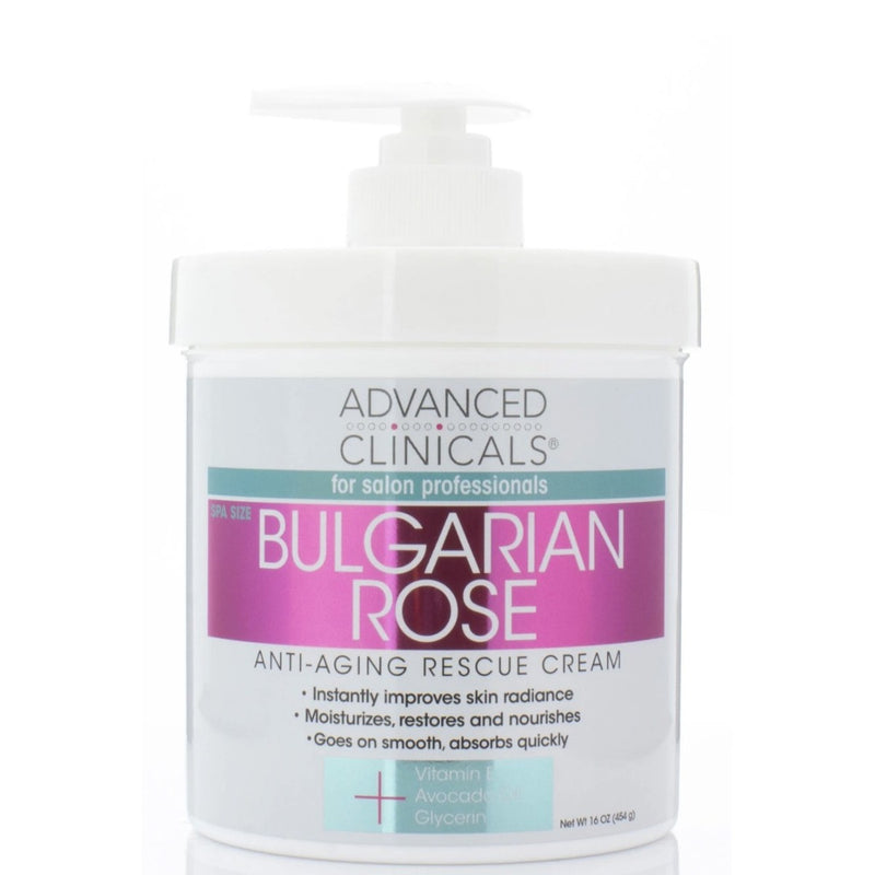 Advanced Clinicals Bulgarian Rose Anti-Aging Rescue Cream 16 oz
