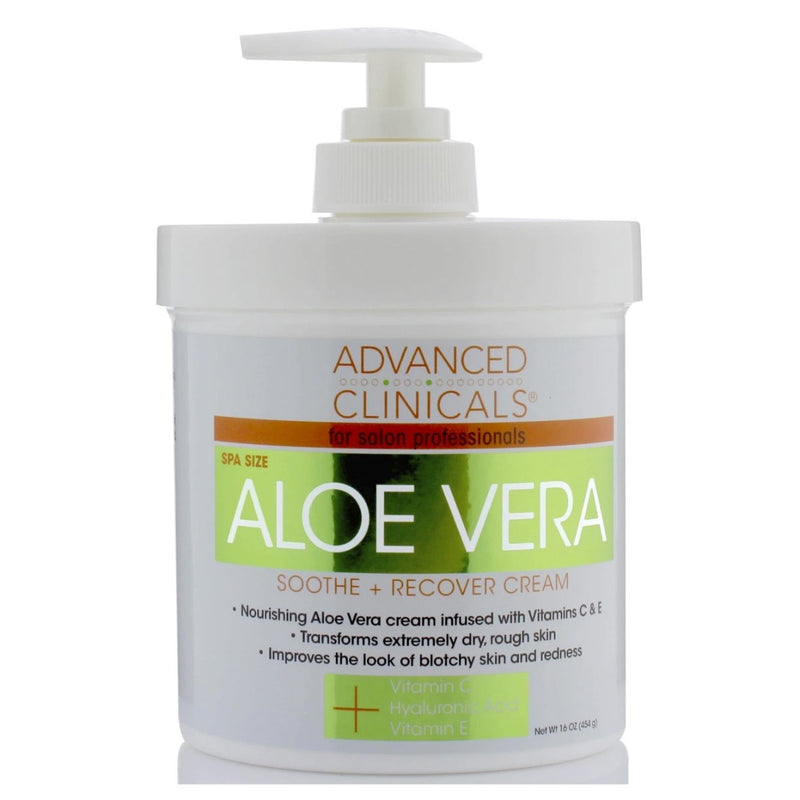 Advanced Clinicals Aloe Vera Soothe + Recover Cream 16 oz