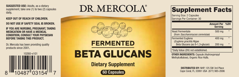 Dr. Mercola Fermented Beta Glucans 60 Capsules