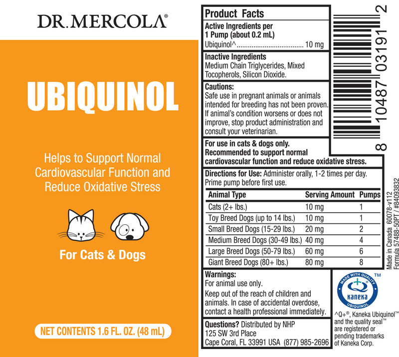 Dr. Mercola Ubiquinol for Cats & Dogs 1.6 fl oz