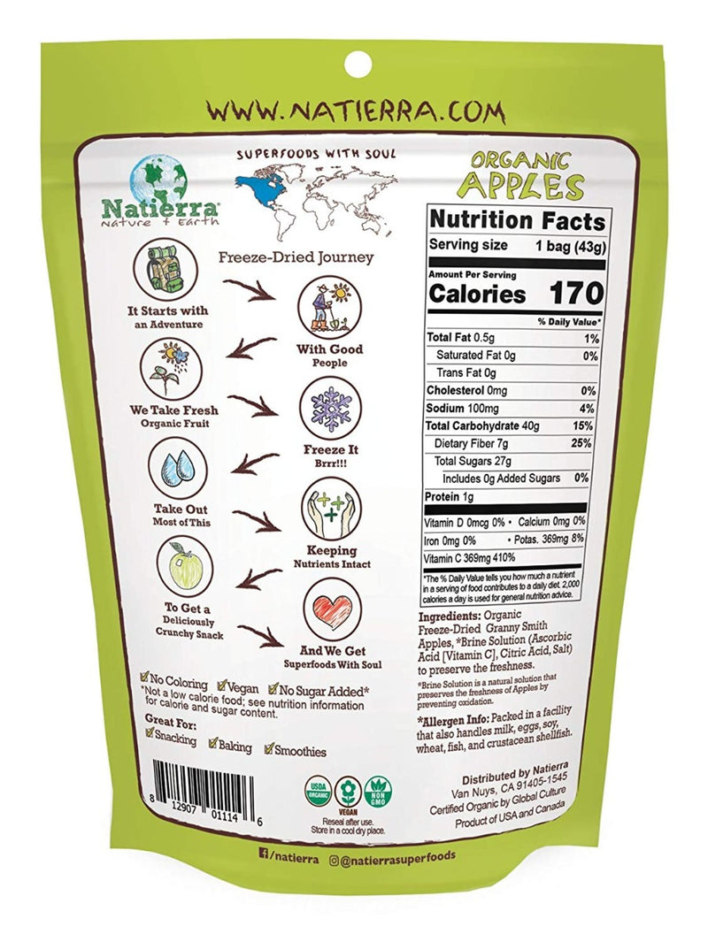 Nature's All Foods Organic Freeze-Dried Apples 1.5 oz
