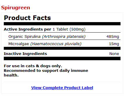 Dr. Mercola SpiruGreen Superfood for Pets 180 Tablets