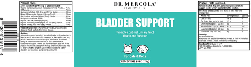 Dr. Mercola Bladder Support for Pets 9.5 oz