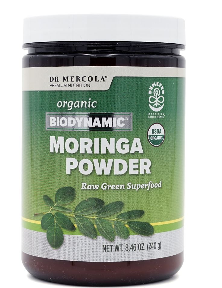 Dr. Mercola Biodynamic Moringa Powder Raw Green Superfood 8.46 oz