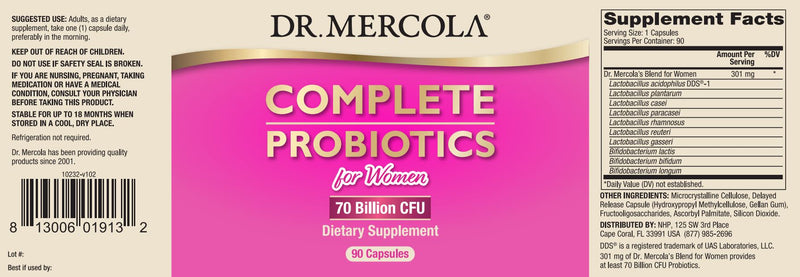Dr. Mercola Complete Probiotics for Women 90 Capsules