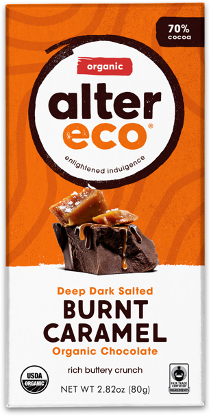 Alter Eco Deep Dark Salted Burnt Caramel Organic Chocolate Bar 2.82 oz