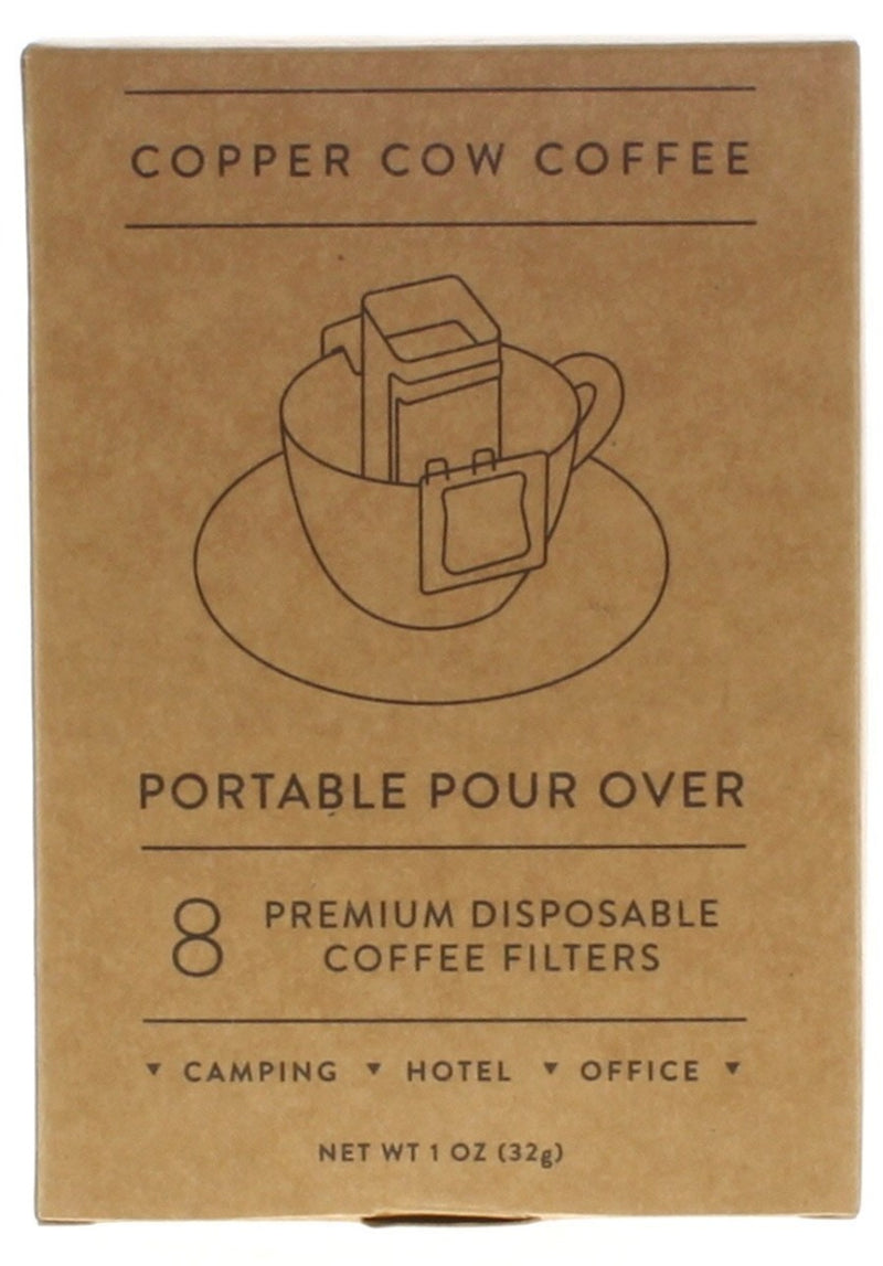 Copper Cow Coffee Portable Pour Over Coffee Filters 8 Pack