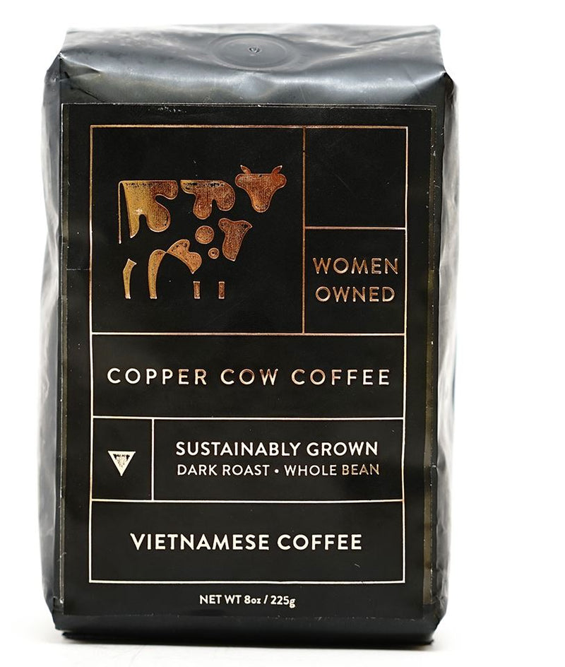 Copper Cow Coffee Whole Bean Dark Roast 8 oz