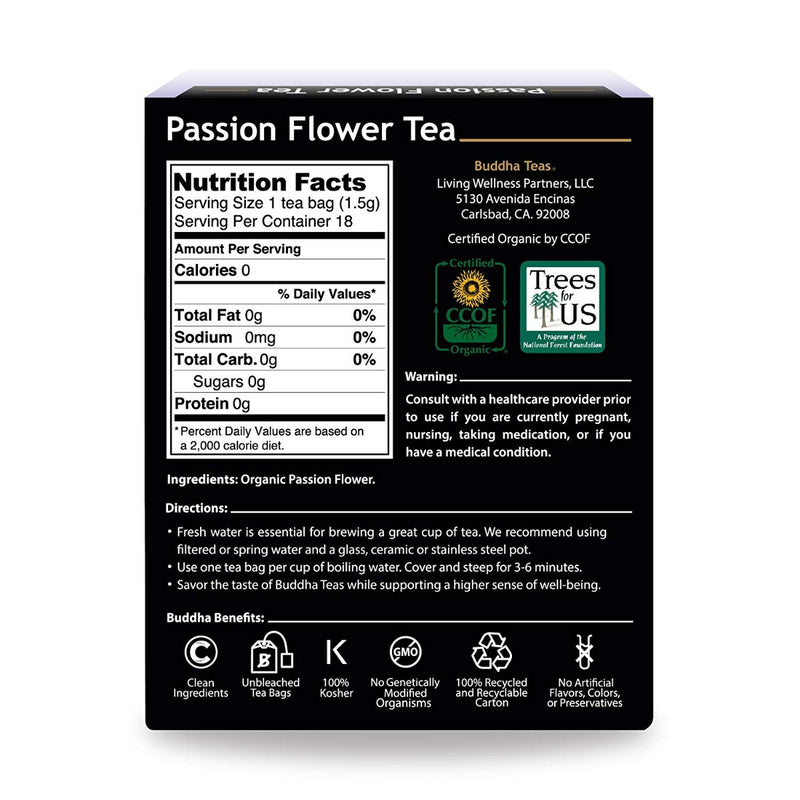Buddha Teas Passion Flower Tea 18 Tea Bags