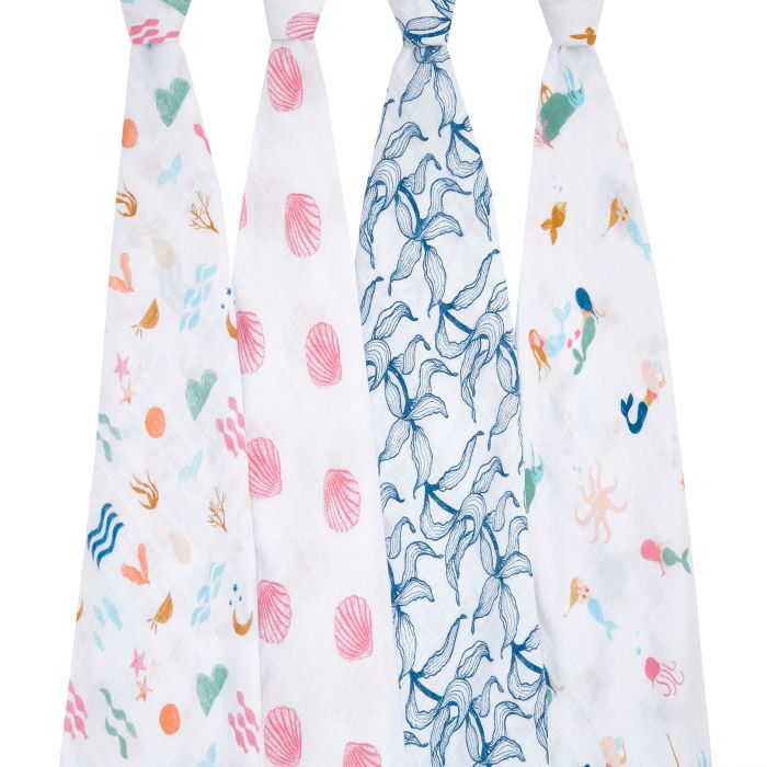 Aden and Anais Salty Kisses Classic Muslin Swaddles 4 Set