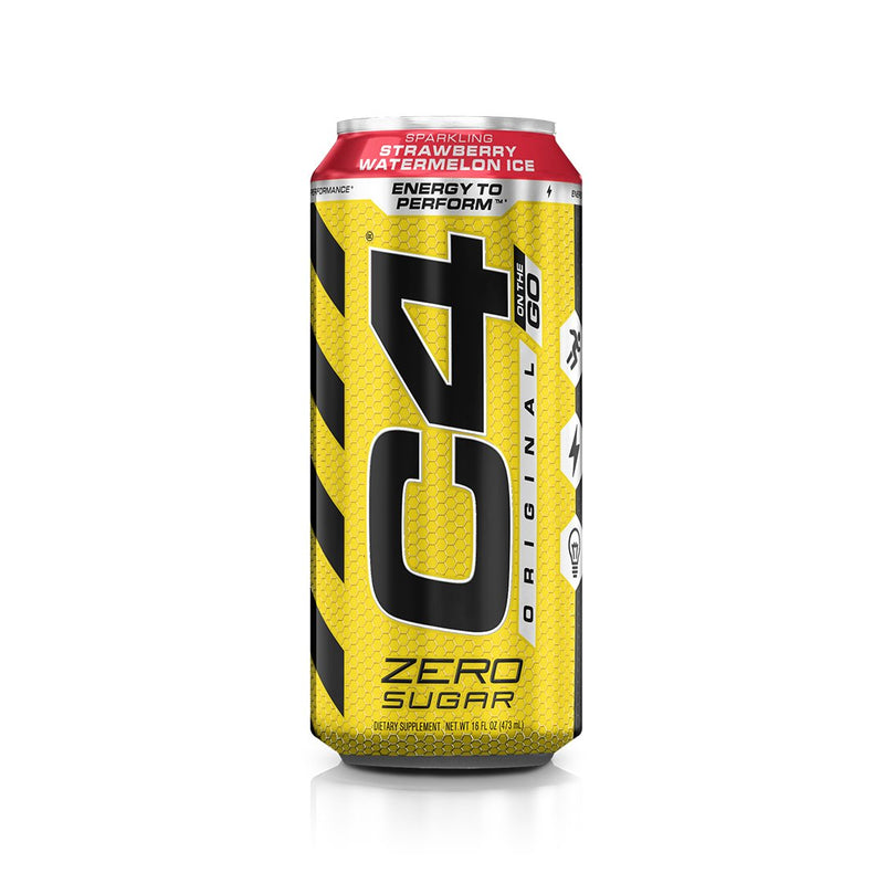 Cellucor C4 Original On the Go Explosive Energy ZeroSugar Sparkling Strawberry Watermelon 12 Cans
