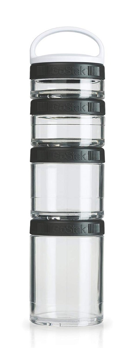 Blender Bottle GoStak Portable Stackable Containers Black 4 Pack
