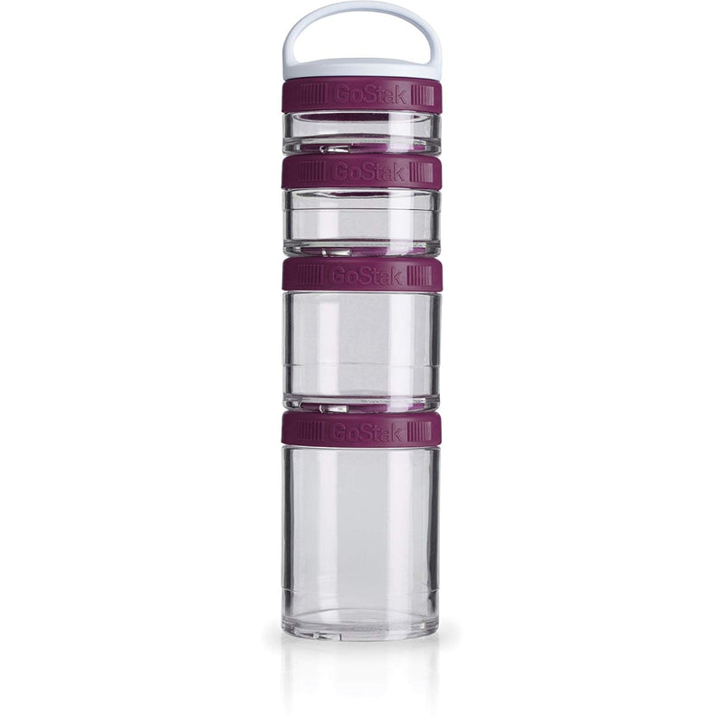 Blender Bottle GoStak Portable Stackable Containers Plum 4 Pack