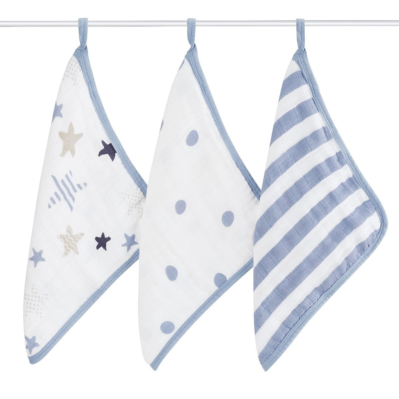 Aden and Anais Rock Star 3-Pack Washcloth Set 3 Washcloths