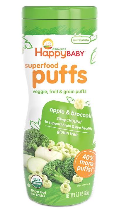 Happy Family Organic Puffs Apple & Broccoli 2.1 oz