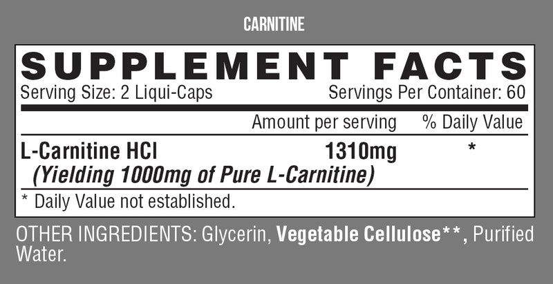 Nutrex Research LIPO 6 Carnitine 120 Liquid Capsules