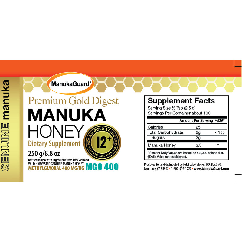 ManukaGuard Premium Gold 12+ Manuka Honey 8.8 oz
