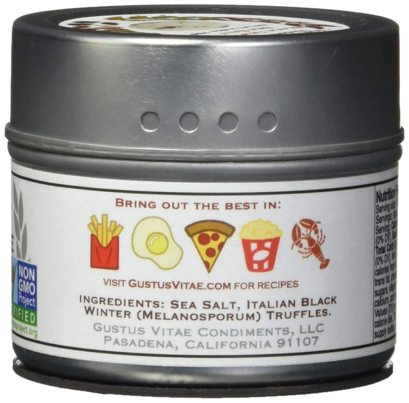 Gustus Vitae Italian Black Truffle Sea Salt 2.8 oz