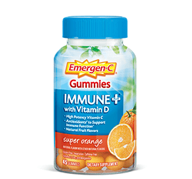 Emergen-C Immune+ with Vitamin D Super Orange 45 Gummies