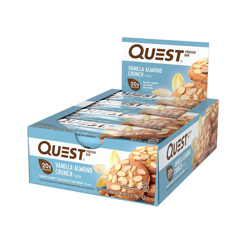 Quest Nutrition QuestBar Protein Bar Vanilla Almond Crunch 12 Bars