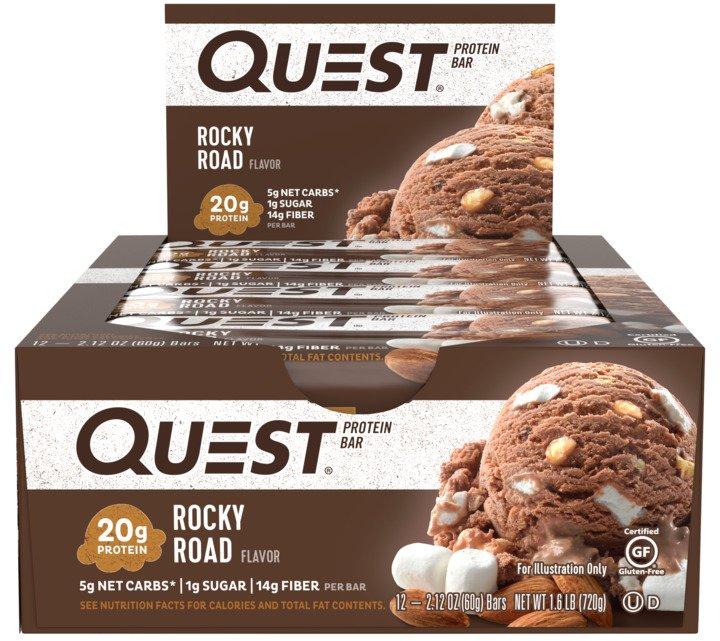 Quest Nutrition QuestBar Protein Bar Rocky Road 12 Bars